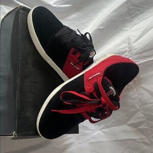 Supra Stacked Black and Red Sneakers